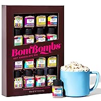 BomBombs, Hot Chocolate Mix Gift Set in Mini Bottles, Flavors Include Rocky Road, Pumpkin Pie, Chocolate Cherry, Peppermint Swirl, Salted Caramel Donut & More, Sampler Set of 16