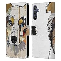 Officially Licensed Michel Keck Australian Shepherd Dogs 3 Leather Book Wallet Case Cover Compatible with Samsung Galaxy A15
