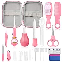 30Pcs Baby Healthcare and Grooming Kit modacraft Baby Safety Set with Hair Brush Scale Measuring Spoon Nail Clippers Lighting Ear Cleaner for Nursery Newborn Baby Girls Boys Kids Blue