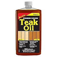 Premium Golden Teak Oil - Ultimate Sealer, Preserver & Finish for Outdoor Teak & Fine Woods - Ideal for Boats, Furniture, Shower Stools - 32 OZ (085132)