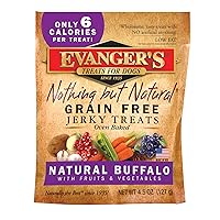 EVANGER'S 776301 Nothing But Natural Buffalo Dog Treats, 4.5-Ounce