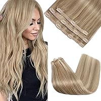 Sunny Wire Hair Extensions Human Hair and 3pcs Clip in Hair Extensions 70g Blonde Highlights 18inch