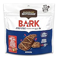 Rachael Ray Nutrish Bark Jerky-Style Dog Treats with Real Beef Jerky, Peanut Butter & Bacon, 11 Ounce (Pack of 4)