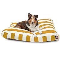 Majestic Pet Rectangle Large Dog Bed Washable – Non Slip Comfy Pet Bed – Dog Crate Bed with Removable Washable Cover – Dog Kennel Bed for Sleeping - Dog Bed Large Breed 44x36x5 Inch – Yellow