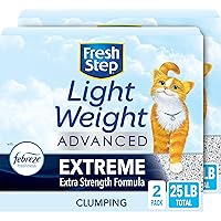 Fresh Step Clumping Cat Litter, Advanced, Extreme Odor Control, Extra Large, 25 Pounds total, (2 Pack of 12.5lb Boxes)