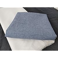 Linen Cotton Double Face Fabric Reversible 2988 Blue