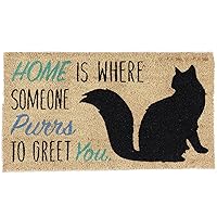 DII Pet Print Collection Natural Coir Doormat, 17x29, Home Cat