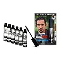 for Men Formula X Instant Mustache, Beard, Eyebrow and Sideburns Color - Fast, Easy, Men’s Grooming, Beard Dye Alternative, Black, 6 Pack