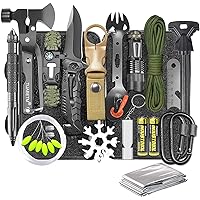 Gifts for Men Dad Husband, Survival Gear and Equipment Kit 30 in 1, Cool Gadget Tactical First Aid Supplies Tool Kit for Outdoor Emergency Camping Hiking Fishing Hunting