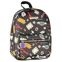 Bioworld Friends TV Show Allover Toss Print Faux Saffiano Leather Mini Backpack Bag