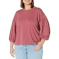 Velvet by Graham & Spencer Women's Prudy Sueded Jersey Puff Sleeve T-Shirt