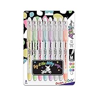 Pentel Arts Milky Pop Pastel Gel Pen, 0.8mm Medium Line, Assorted Colors, Pack of 8 (K98PABP8M)