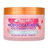 Moroccan Rose Whipped Shea Body Butter, 8.4oz, Lightweight, Long-lasting, Hydrating Moisturizer with Natural Shea Butter for Nourishing Essential Body Care