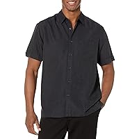 Cubavera Men's Two-Tone One Pocket Floral Print Short Sleeve Button-Down Shirt