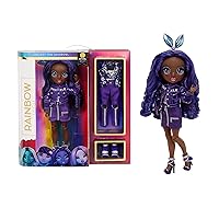Rainbow High Krystal Bailey – Indigo (Dark Purple) Fashion Doll with 2 Outfits to Mix & Match and Doll Accessories, Great Gift and Toy for Kids 6-12 Years Old