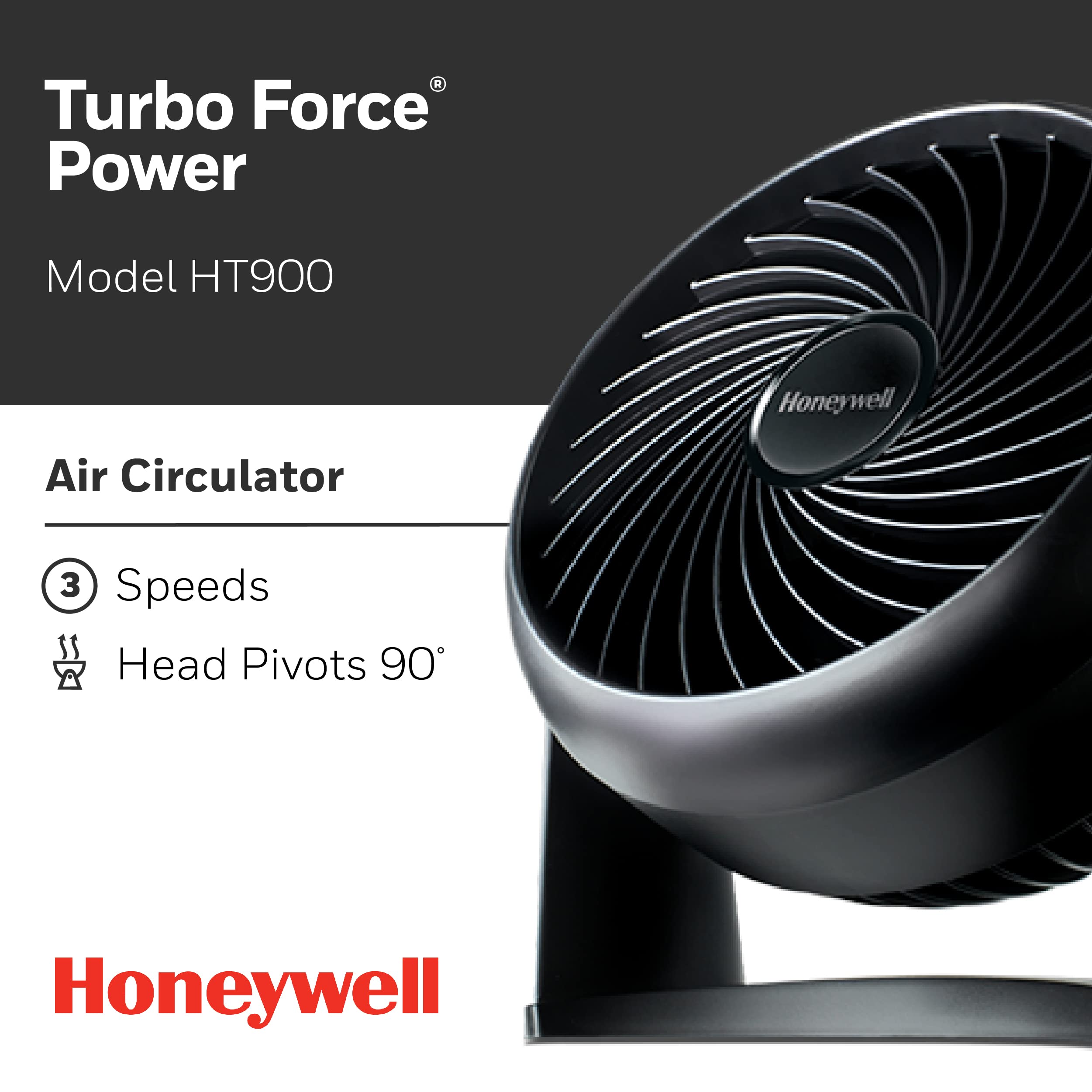 Honeywell HT-900 TurboForce Air Circulator Fan Black, Small- 4 Pack