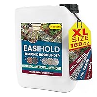 EASIHOLD Rocks - 1.3 Gal Gravel Glue for Pea Gravel, Rock Glue and Mulch Glue in XL Saver Size. Lasts up to 3 Years, Non Toxic, Ready to Use, Fast Drying.