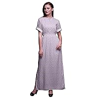 Bimba Rayon Ladies Printed Long Slit Dress Side Gown Boho Beach Long Maxi Gown Cocktail Party Maxi Slit Dress