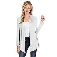 NYL Womens Long Sleeve Open Front Drape Cardigan - Made in USA, XX-Large Heather Grey