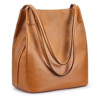 Kattee Women Soft Genuine Leather Totes Shoulder Bag Purses and Handbags with Top Magnetic Snap Closure