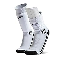 Franklin Sports Youth + Adult Soccer Shin Guard Socks - Built-In Shin Guards - Black or White - Assorted Colors May Vary