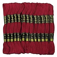 Cross Stitch Hand Embroidery Thread Stranded Cotton Craft Sewing Floss 25 Skeins-Dark Magenta