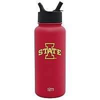 Simple Modern Officially Licensed Collegiate University Water Bottle with Straw lid Insulated Stainless Steel Thermos | Summit Collection | 32oz