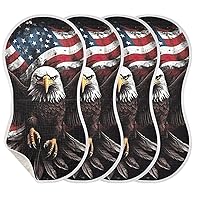 American Flag Eagle 4th of July Independence Day Burp Cloths for Baby Boys Girls 4 Pack Burping Cloth, Burp Clothes, Newborn Towel, Milk Spit Up Rags,Burpy Cloth 202a7035