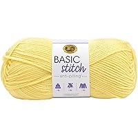 Lion Brand Yarn Basic Stitch Anti-Pilling Knitting Yarn, Yarn for Crocheting, 1-Pack, Lemonade