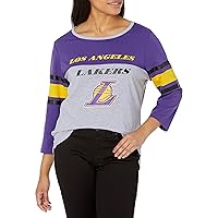 Ultra Game NBA Women's T Raglan Baseball 3/4 Long Sleeve Tee Shirt