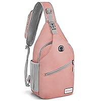 ZOMAKE Sling Bag for Women Men:Small Crossbody Sling Backpack - Mini Water Resistant Shoulder Bag Anti Thief Chest Bag Daypack for Travel Hiking Outdoor Sports,Pink(new)