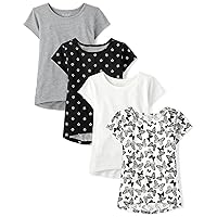 The Children's Place Girls' Short Sleeve High Low Tee 4 Pack