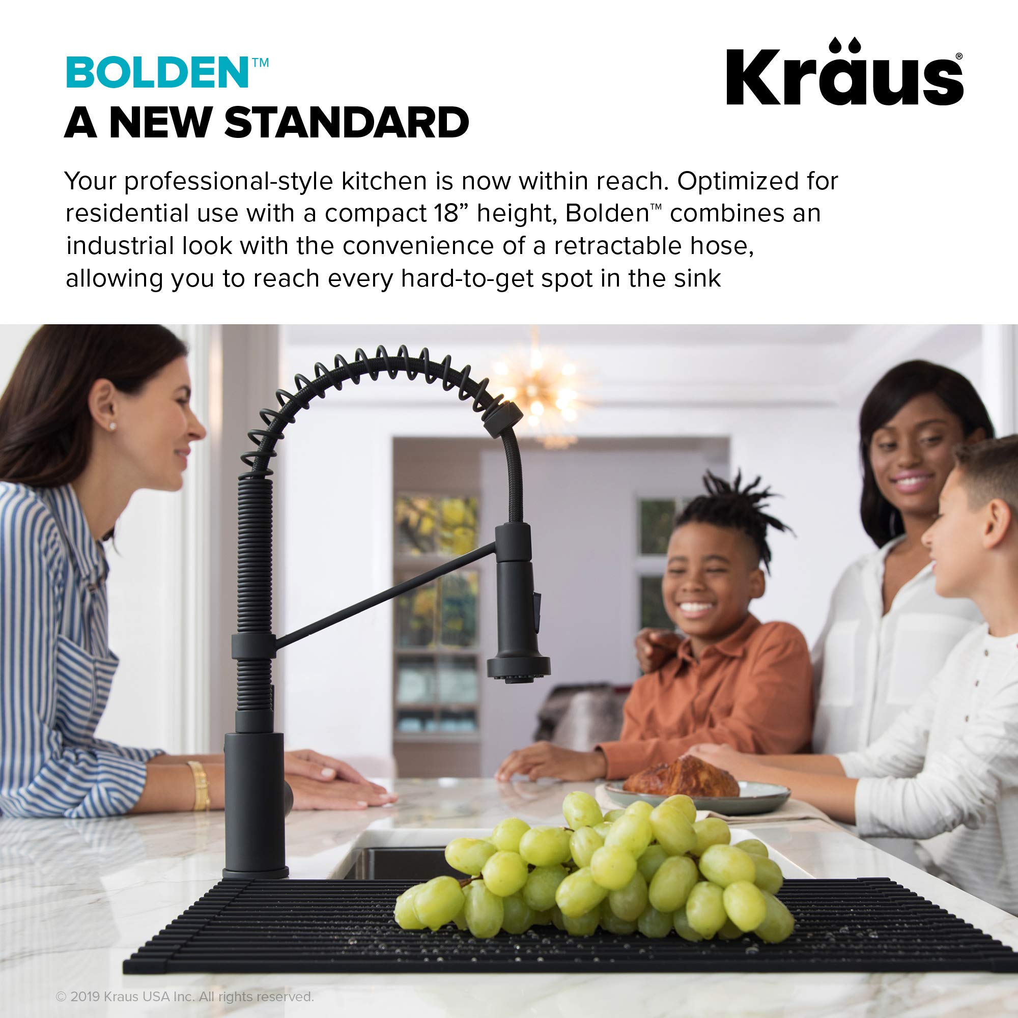 Kraus KPF-1610SFS Bolden 18-Inch Commercial Kitchen Faucet with Dual Function Pull-Down Sprayhead in all-Brite Finish, Spot Free Stainless Steel