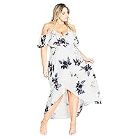 City Chic Women's Apparel Women's Plus Size Maxi Delicate Ruffle