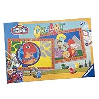 Ravensburger - CreArt Junior Series: Dino Ranch, Paint by Number Kit, Contains Two Pre-Printed Boards, a Brush, Colors, Creative Game for Boys and Girls 5+ Years