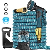 Garden Hose 100ft, Expandable Hose with 10 Function Spray Nozzle, Flexible Hose 100 feet, Crafted with 3/4