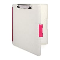 Dexas Slimcase 2 Storage Clipboard with Side Opening, Natural Glitter Pink Binding, Office Supplies Clipboards, Carry and Store, A4 Holder, Combine Style and Functionality, Nursing Slim Clipboard