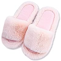 Slippers for Women Men, Upgraded Embroidery Fluffy Fuzzy Slippers House Couples Comfy slippers Non-slip Warmth Christmas Slippers for Indoor Outdoor