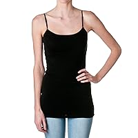 Hollywood Star Fashion Plain Long Spaghetti Strap Tank Top Camis Basic Camisole Cotton