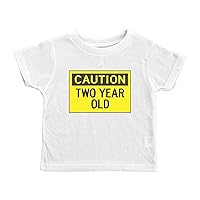 Funny Tee Shirt for Kids/Caution: Two Year Old/Toddler Shirt