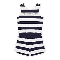 Adaptive girls Tommy Hilfiger Girls' Adaptive Romper With Elastic Waist