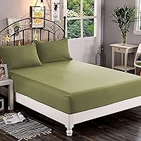 Elegant Comfort 1500 Premium Hotel Quality 1-Piece Fitted Sheet, Softest Quality Microfiber - Deep Pocket up to 16 inch, Wrinkle and Fade Resistant, California King, Sage-Green