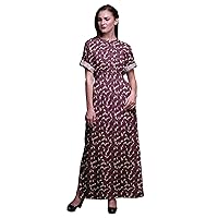 Bimba Rayon Womens Printed Beach Cocktail Party Side Slit Summer Dress Long Maxi Gown