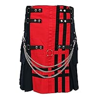 Deluxe Utility Fashion Kilt with Chain 100% Cotton 16 oz 24-Inches Regular Drop