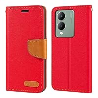 for Vivo Y17S 4G Case, Oxford Leather Wallet Case with Soft TPU Back Cover Magnet Flip Case for Vivo Y36i 5G (6.56”)