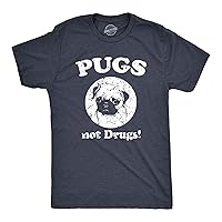 Mens Pugs Not Drugs T Shirt Pug Face Funny T Shirts Dogs Humor Novelty Tees