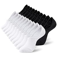 MONFOOT Women's and Men's 10 Pairs Breathable No Show Non slip Socks, multipack