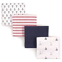 Unisex Baby Cotton Flannel Receiving Blankets, Sailboat, One Size