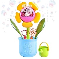 Maxx Bubbles Flower Pot – Includes 4oz Bubble Solution, 4 Wands and Watering Can | 14