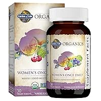 Garden of Life Raw D3 2000IU + Organics Women's Once Daily Whole Food Multivitamin, 30 Tablets